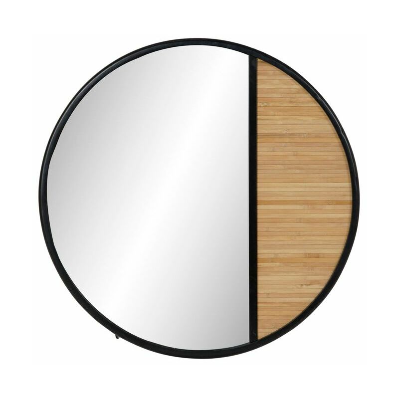 

Espejo de pared DKD Home Decor Negro Madera Metal (80 x 3 x 80 cm)