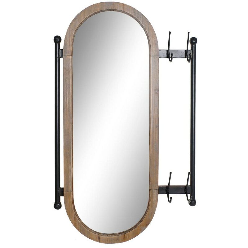 

Espejo de pared DKD Home Decor Negro Metal Abeto (51 x 4 x 85 cm)