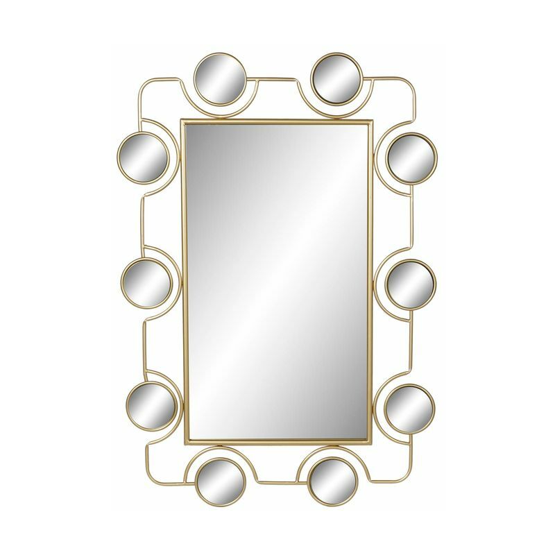 

Espejo de pared DKD Home Decor Negro PVC Metal Dorado (70 x 2 x 100 cm)