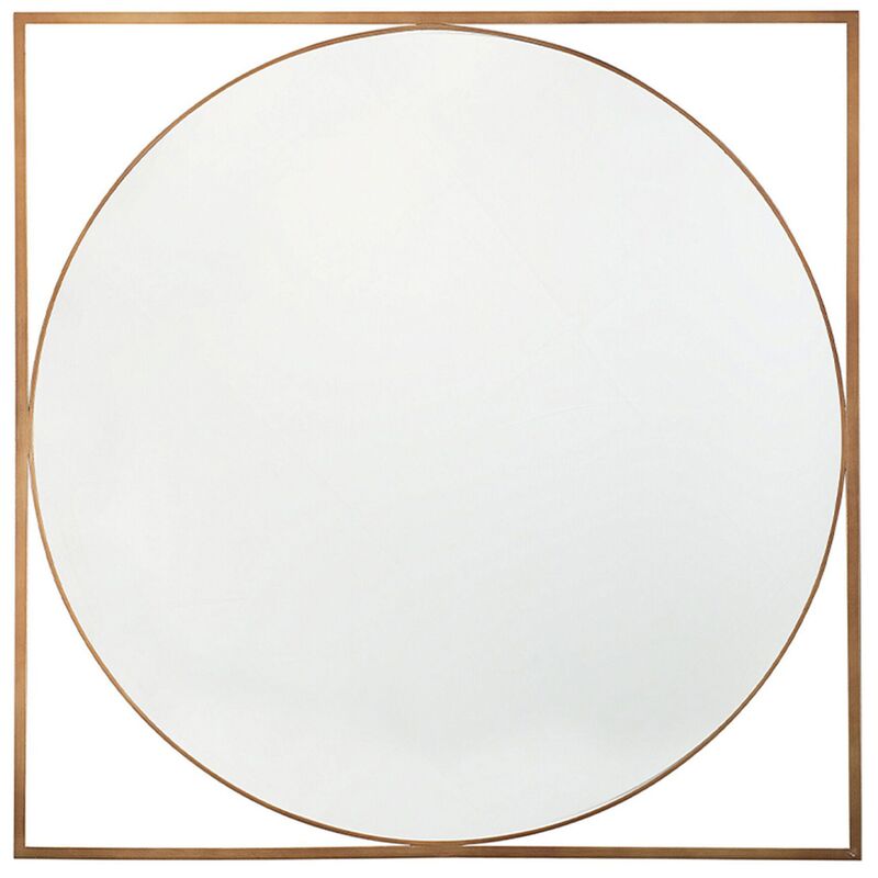 

Espejo de pared dorado 76x76 cm NIHOA