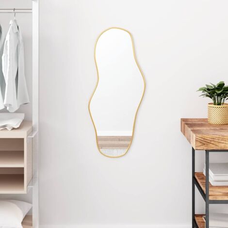 Espejo de pared dorado 80x35 cm