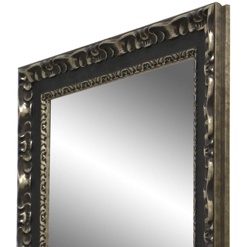 

Espejo de Pared en Madera, Fabricado en España | Varios Tamaños| Ideal para Salón, Recibidor, Vestidor, Dormitorio y Baño. (268 Negro, 63x83 cm)