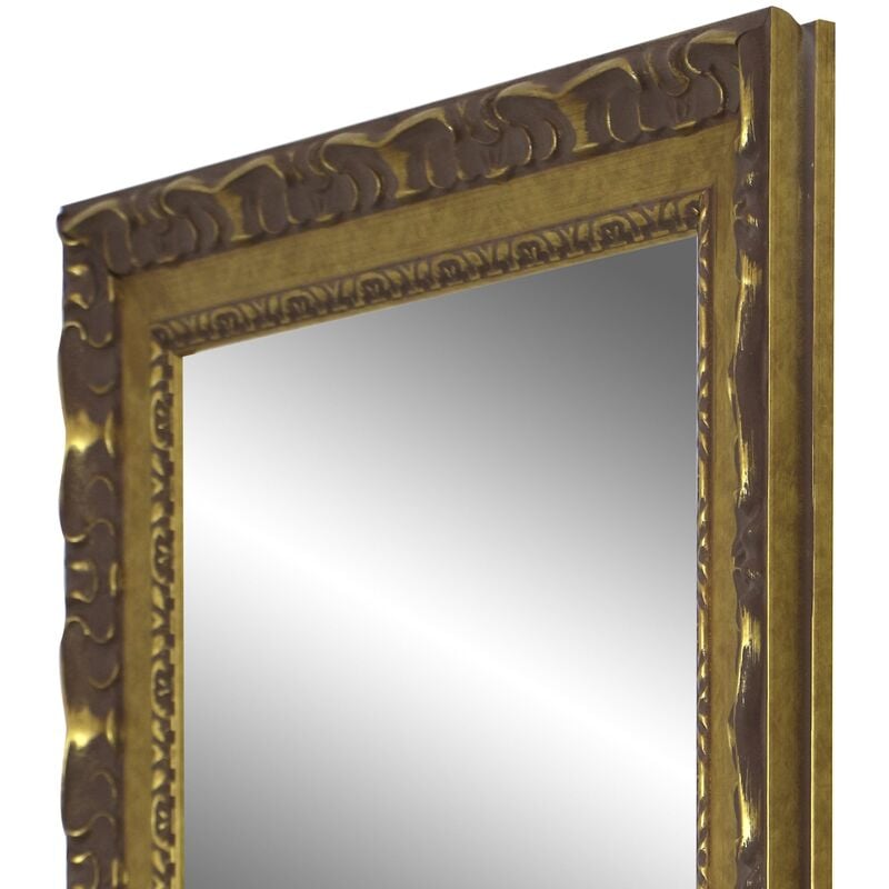 

Espejo de Pared en Madera, Fabricado en España | Varios Tamaños| Ideal para Salón, Recibidor, Vestidor, Dormitorio y Baño. (268 Oro, 64x164 cm)