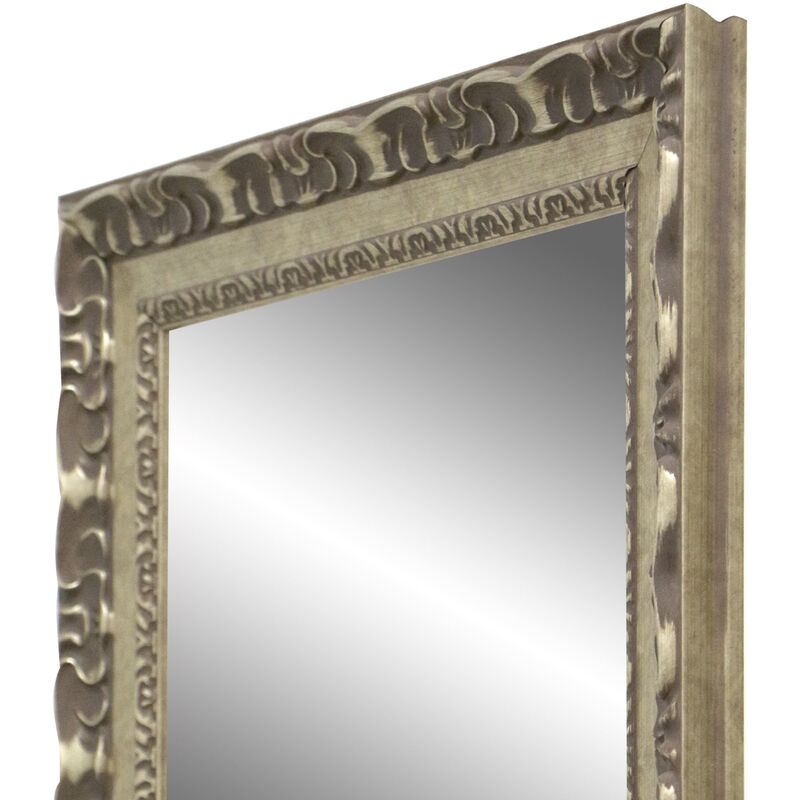 

Espejo de Pared en Madera, Fabricado en España | Varios Tamaños| Ideal para Salón, Recibidor, Vestidor, Dormitorio y Baño. (268Plata, 64x164 cm)