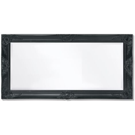 Espejo de pared estilo barroco 90x50 cm Negro