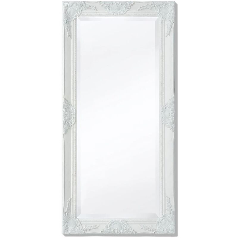 

Espejo de pared estilo barroco blanco 100x50 cm