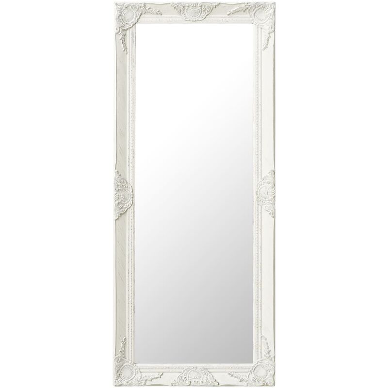 

Espejo de pared estilo barroco blanco 50x120 cm