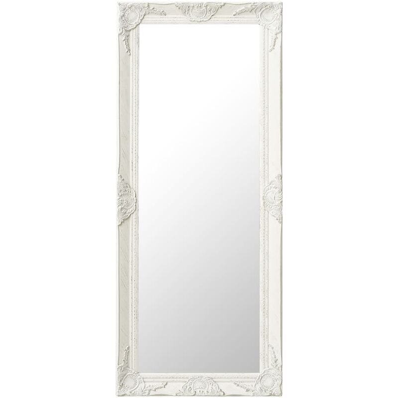 

Espejo de pared estilo barroco blanco 50x120 cm - Blanco