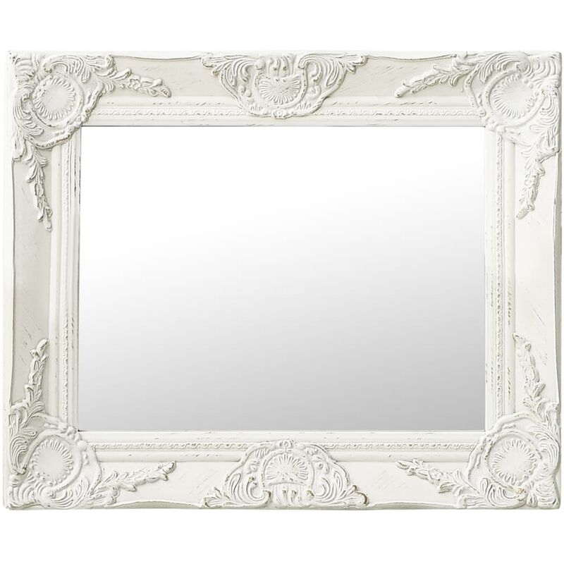 

Espejo de pared estilo barroco blanco 50x40 cm