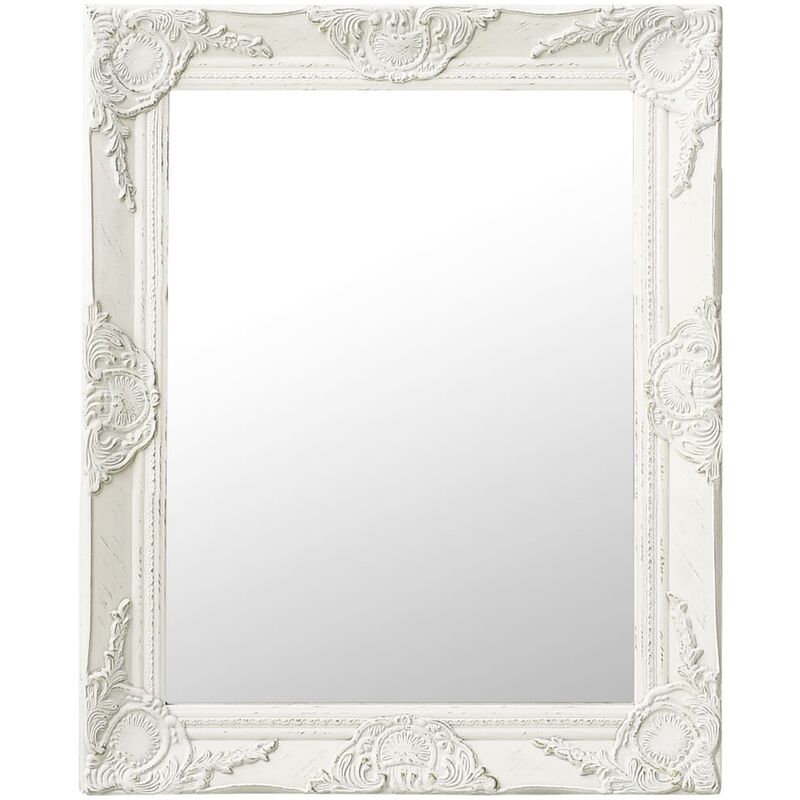 

Espejo de pared estilo barroco blanco 50x60 cm