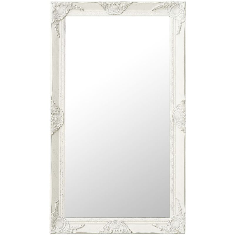

Espejo de pared estilo barroco blanco 60x100 cm - Blanco