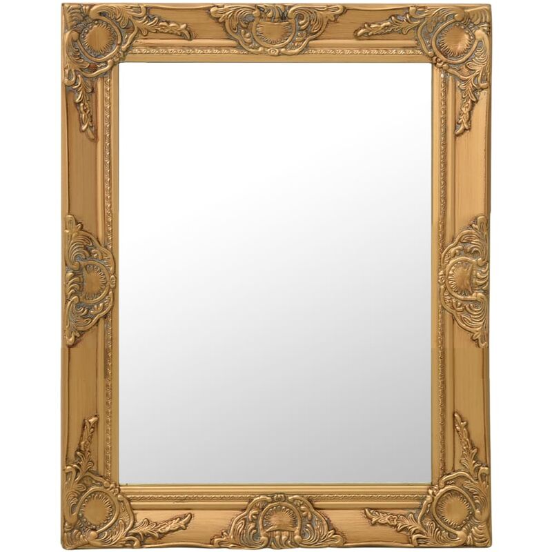 

Espejo de pared estilo barroco dorado 50x60 cm