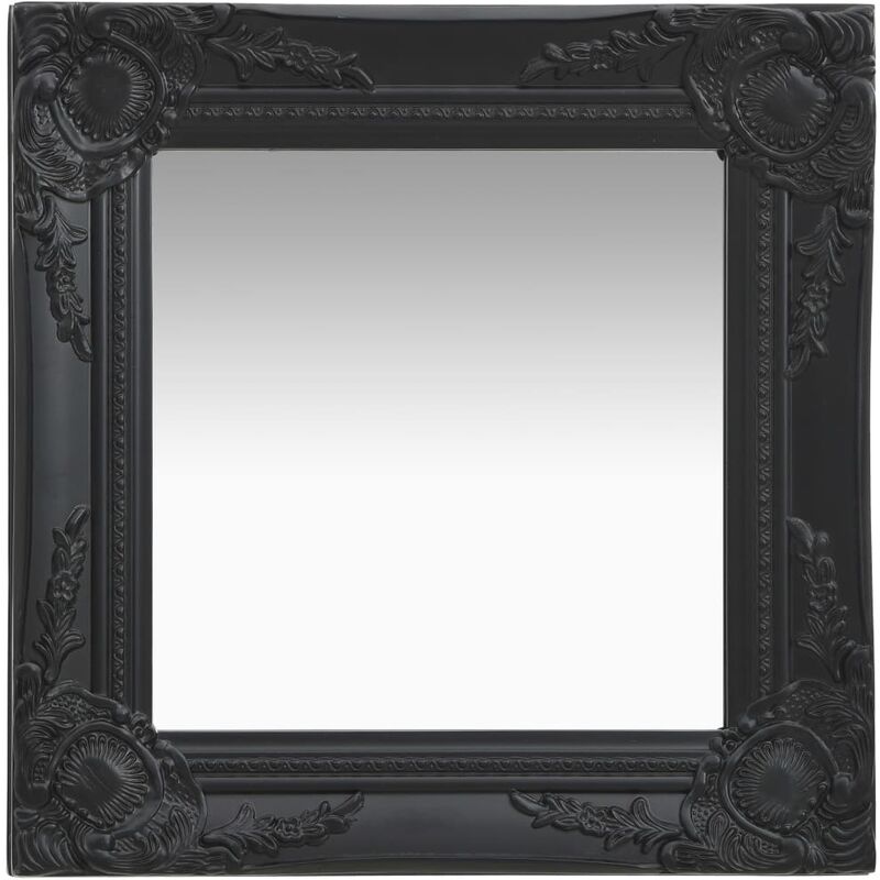 

vidaXL Espejo de pared estilo barroco negro 40x40 cm - Negro