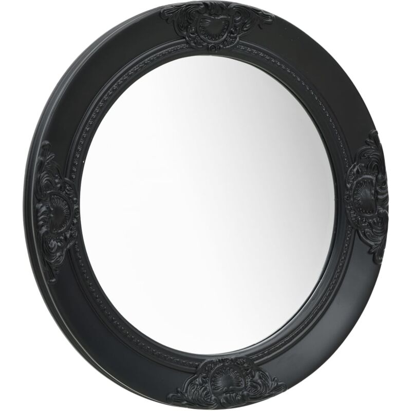 

vidaXL Espejo de pared estilo barroco negro 50 cm - Negro