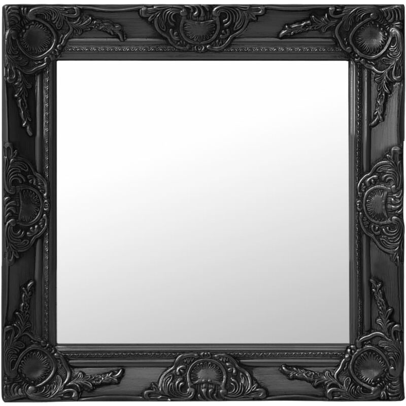 

vidaXL Espejo de pared estilo barroco negro 50x50 cm - Negro