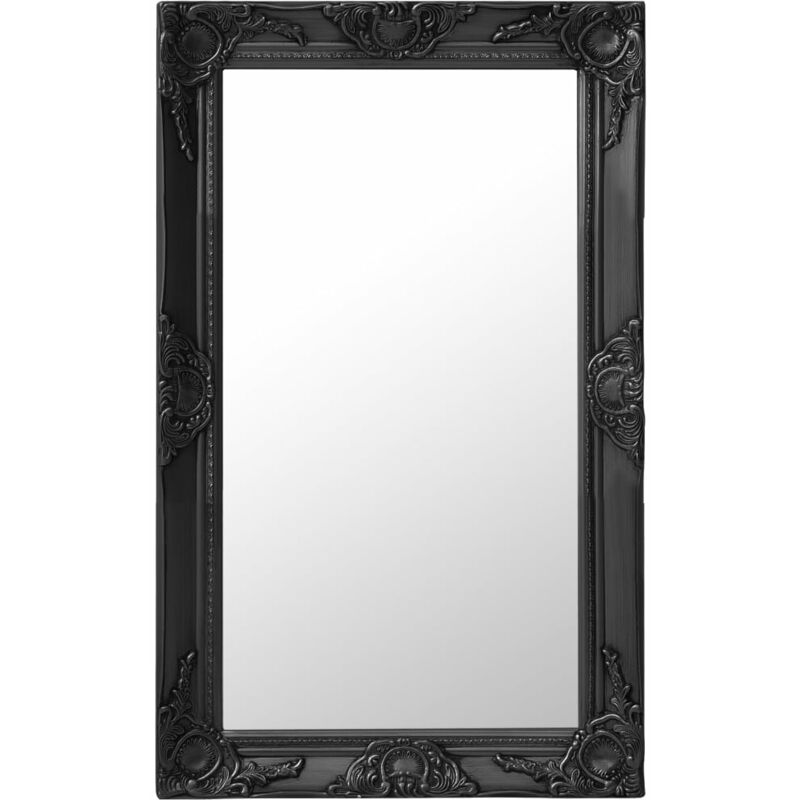 

BHD - Espejo de pared estilo barroco negro 50x80 cm