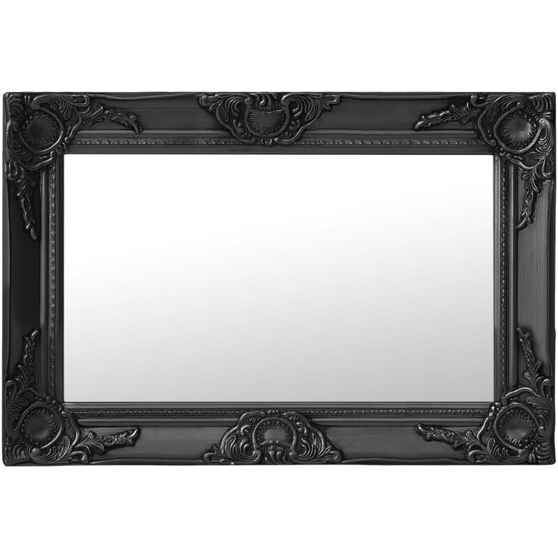

Espejo de pared estilo barroco negro 60x40 cm - Negro