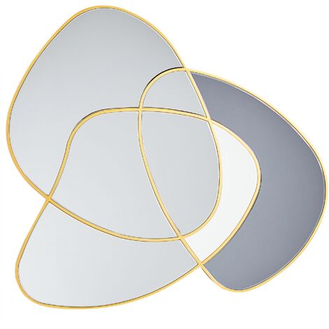 Espejo de Pared Forma Irregular Estilo Art Deco Retro Marco Dorado Cristal de Color Dorado Tailly