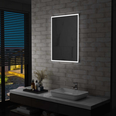 Espejo de pared LED para baño 60 x 80 cm DEC022599