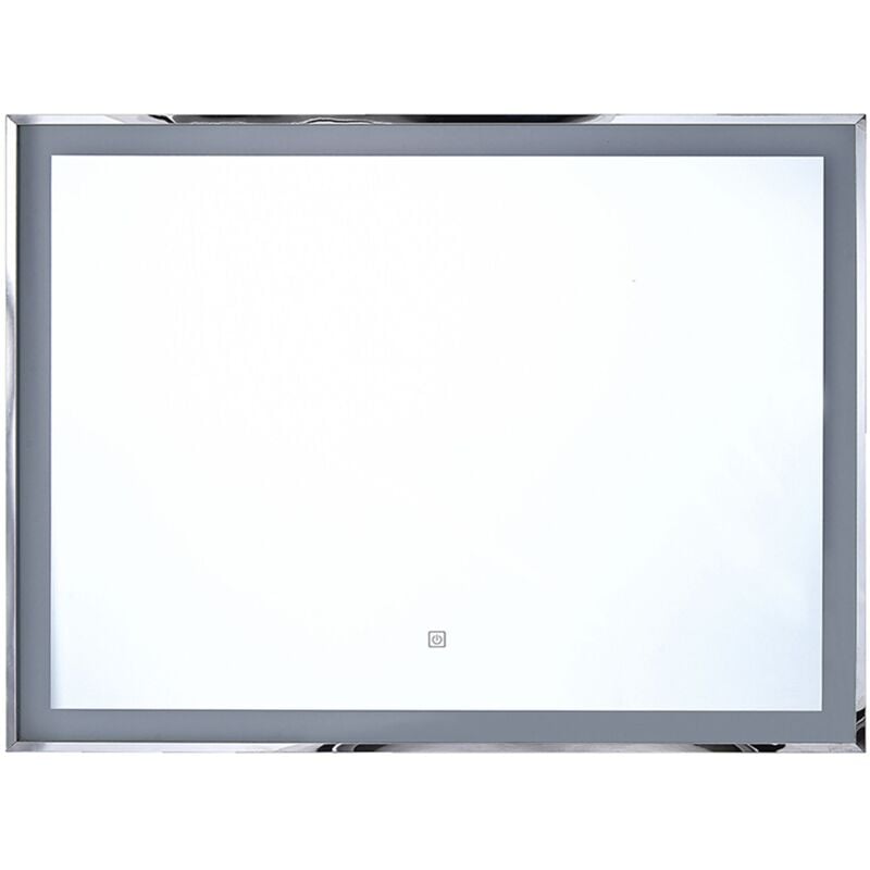 

Beliani - Espejo de pared LED plateado 90x70 cm ARGENS