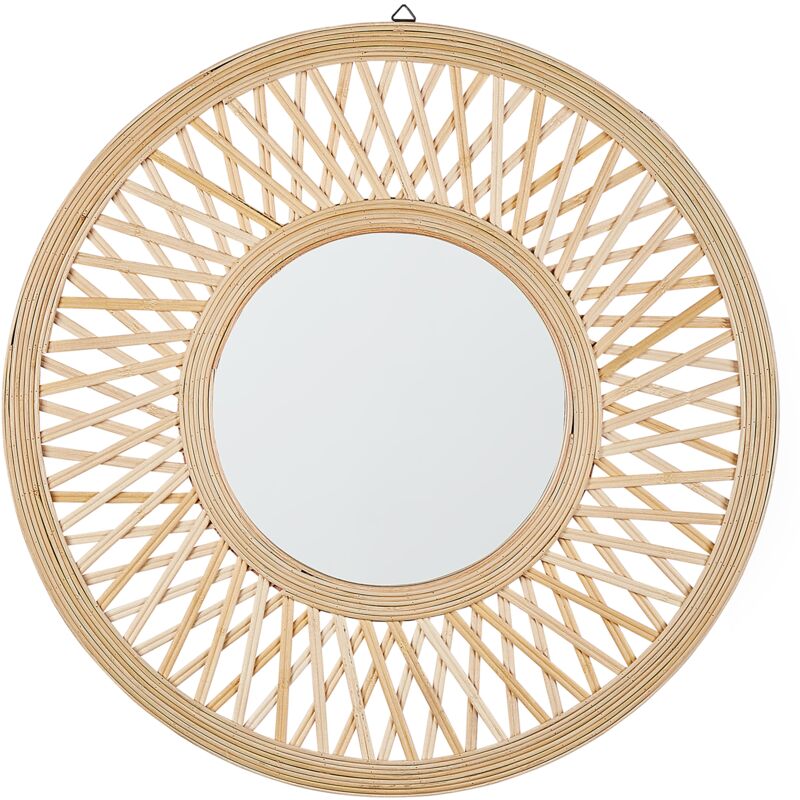 

Beliani - Espejo de pared madera clara ø 60 cm BACATA