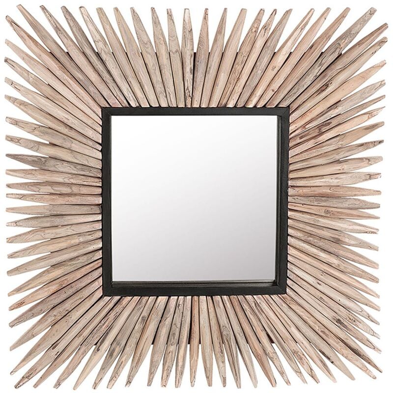 

Espejo de pared madera clara 64x64 cm SASABE