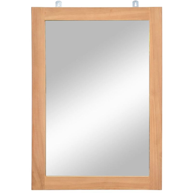 

vidaXL Espejo de pared madera de teca maciza 50x70 cm - Marrón