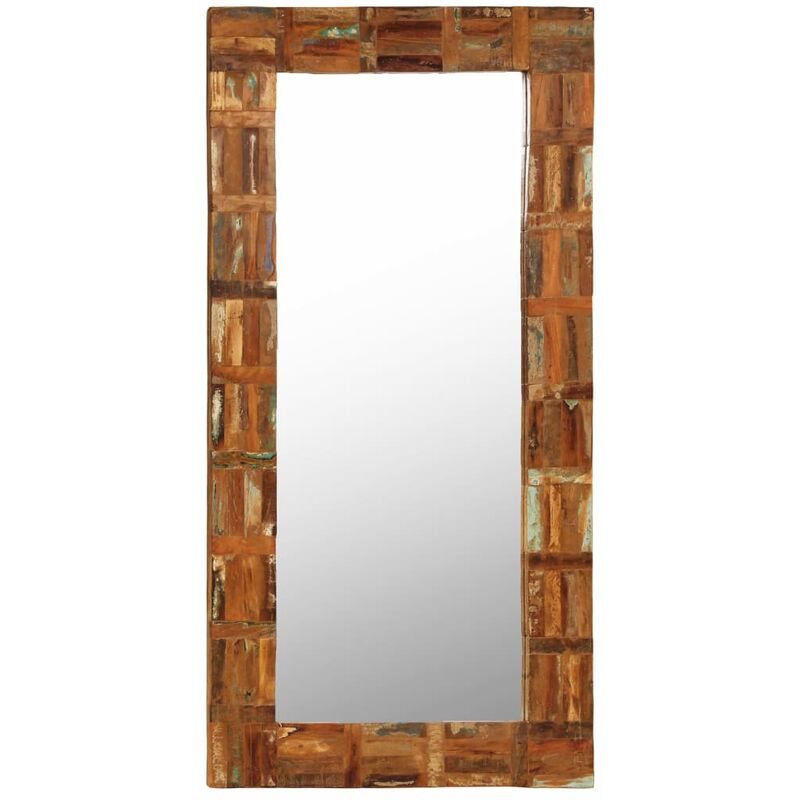 

Espejo de pared madera maciza de traviesas del tren 60x120 cm