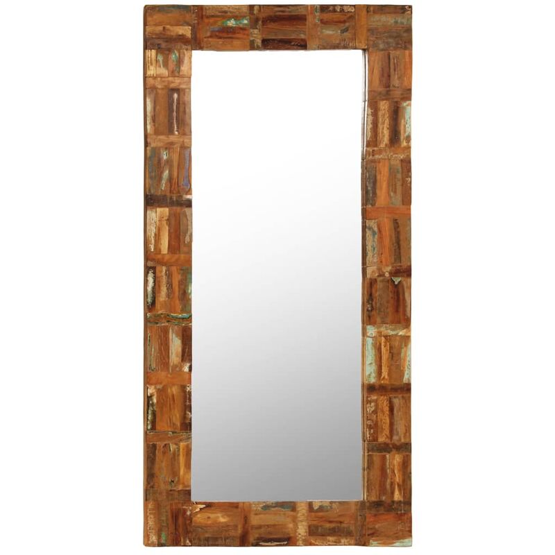 

Youthup - Espejo de pared madera maciza de traviesas del tren 60x120 cm - Marrón