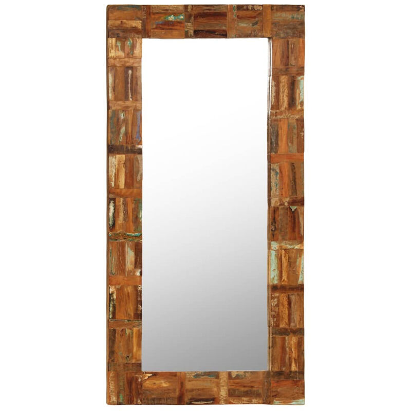 

Espejo de pared madera maciza de traviesas del tren 60x120 cm