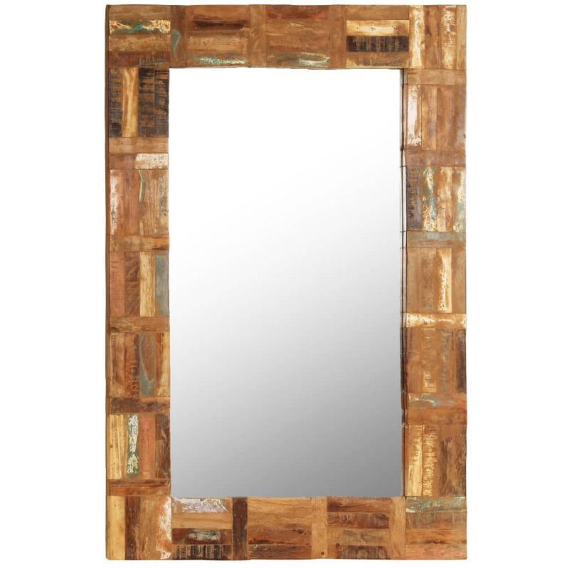 

Youthup - Espejo de pared madera maciza de traviesas del tren 60x90 cm - Marrón