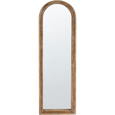 Espejo de pared marco de madera estilo tradicional 55 x 170 cm marrón claro Coigny