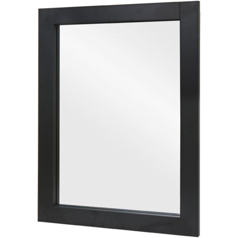 Espejo de pared para baño 72 x 52 cm en MDF negro 040007887