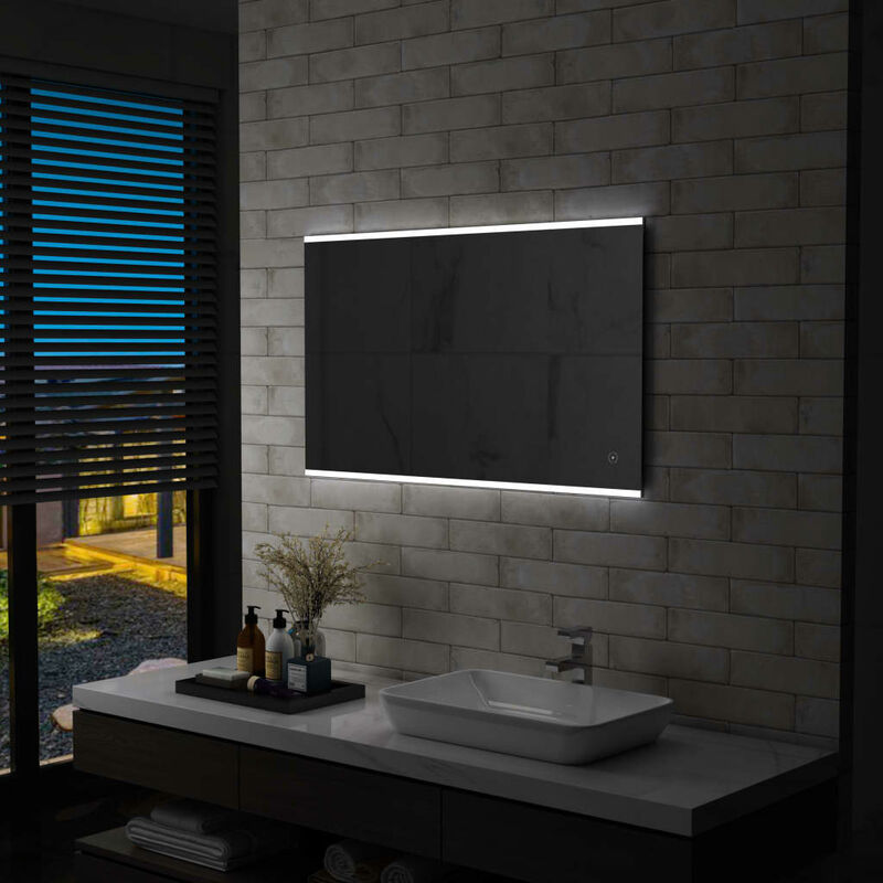 

Espejo de pared para baño con LED y sensor táctil 100x60 cm