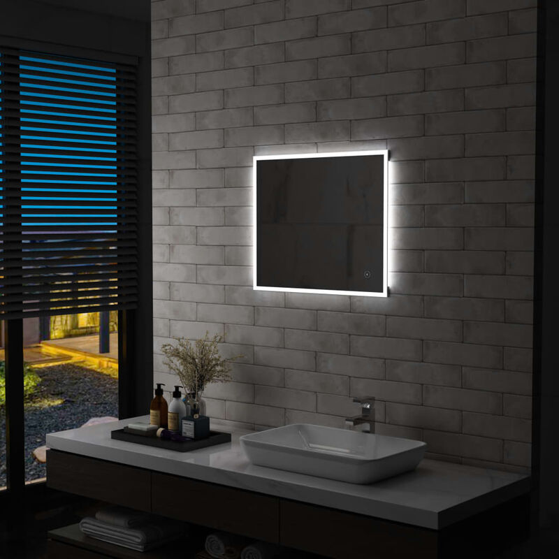 

Espejo de pared para baño con LED y sensor táctil 60x50 cm