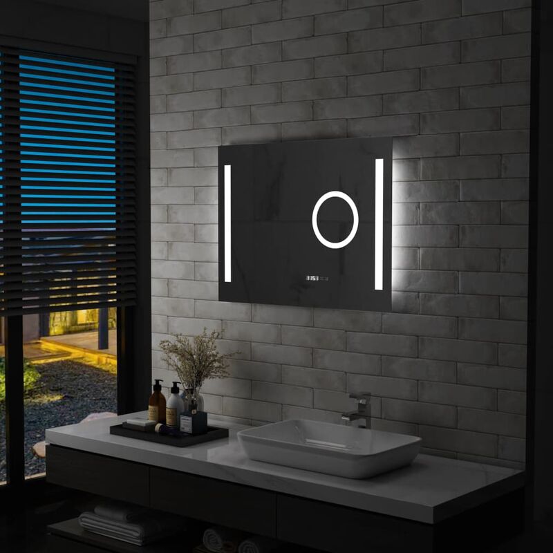 

Espejo de pared para baño con LED y sensor táctil 80x60 cm