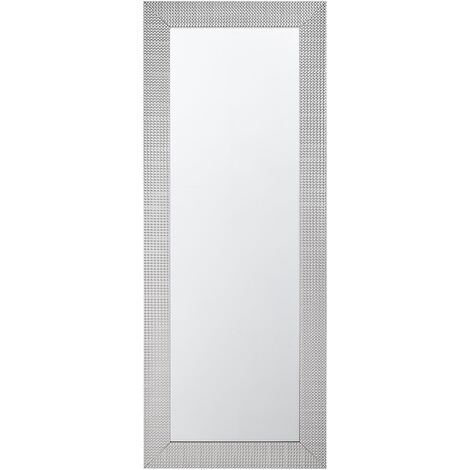 Espejo de pared plateado 50 x 130 cm vertical salón dormitorio acabado elegante Derval