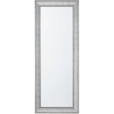 Espejo de pared plateado 50 x 130 cm vertical salón dormitorio Bubry