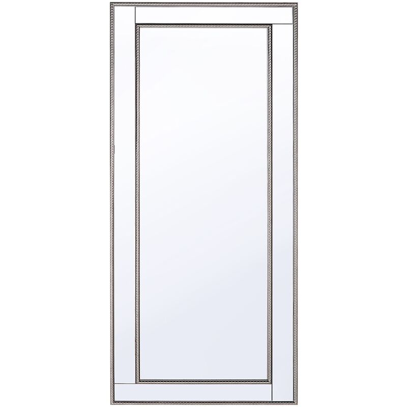 Beliani - Espejo de pared 50 x 130 cm vertical minimalista art deco plata antigua/dorado para dormitorio o salón Fenioux