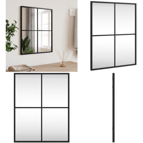 Espejo de pared rectangular de hierro negro 40x50 cm - Espejo rectangular - Espejo negro