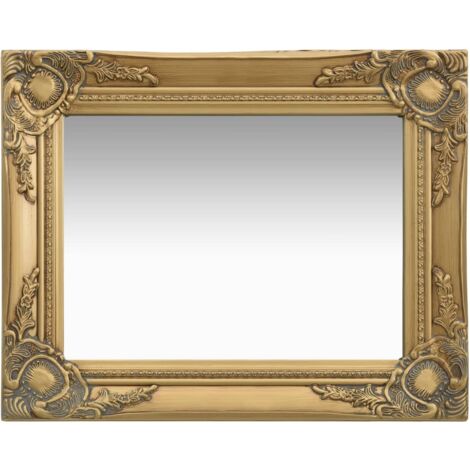Espejo de pared rectangular estilo barroco 50x40 cm Oro DEC022851