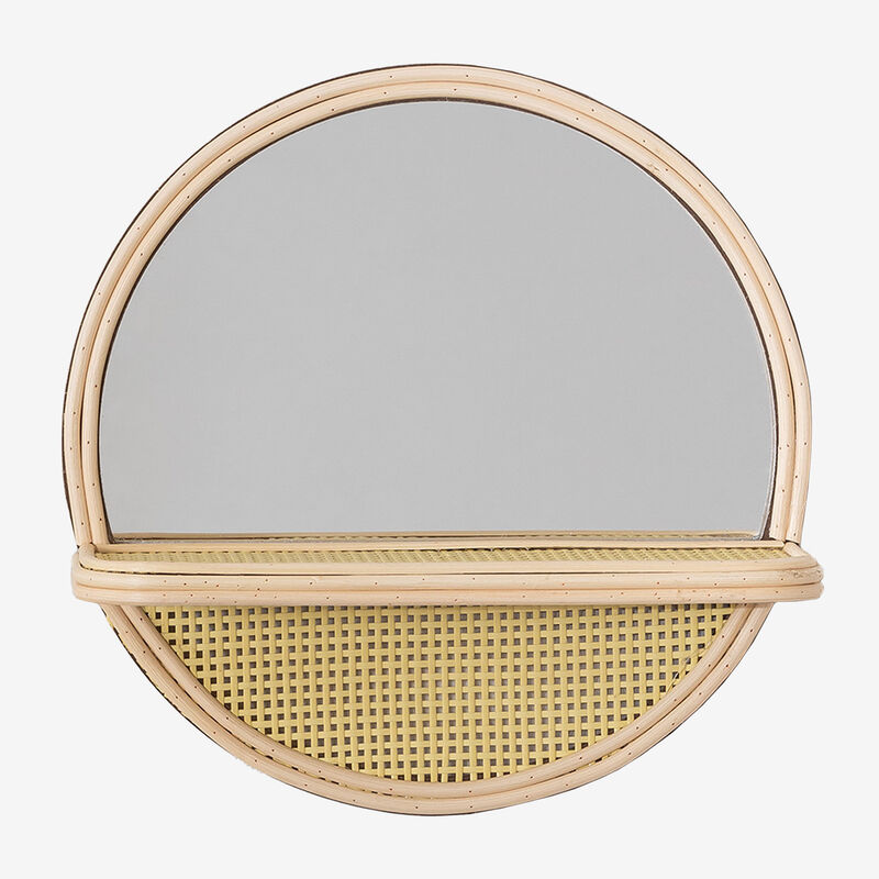 

Espejo de Pared Redondo con Balda en Madera de Pino (Ø30) Rykker SKLUM - Natural