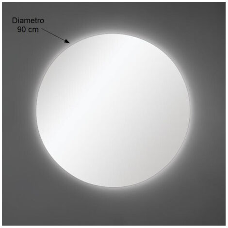 Espejo de Pared Redondo Diámetro 90 cm grosor 4 mm con Iluminación LED