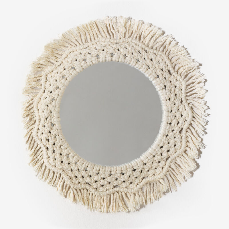 

Espejo de Pared Redondo en Macramé (Ø35 cm) Notel SKLUM - Blanco Roto