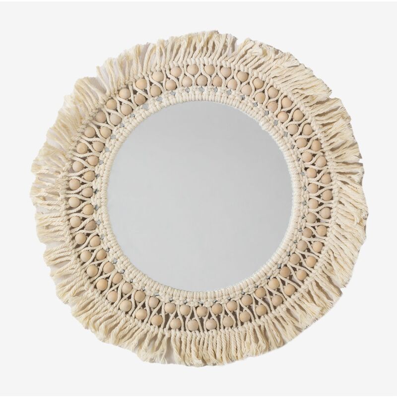 

Espejo de Pared Redondo en Macramé (Ø50 cm) Jarn SKLUM - Blanco Roto