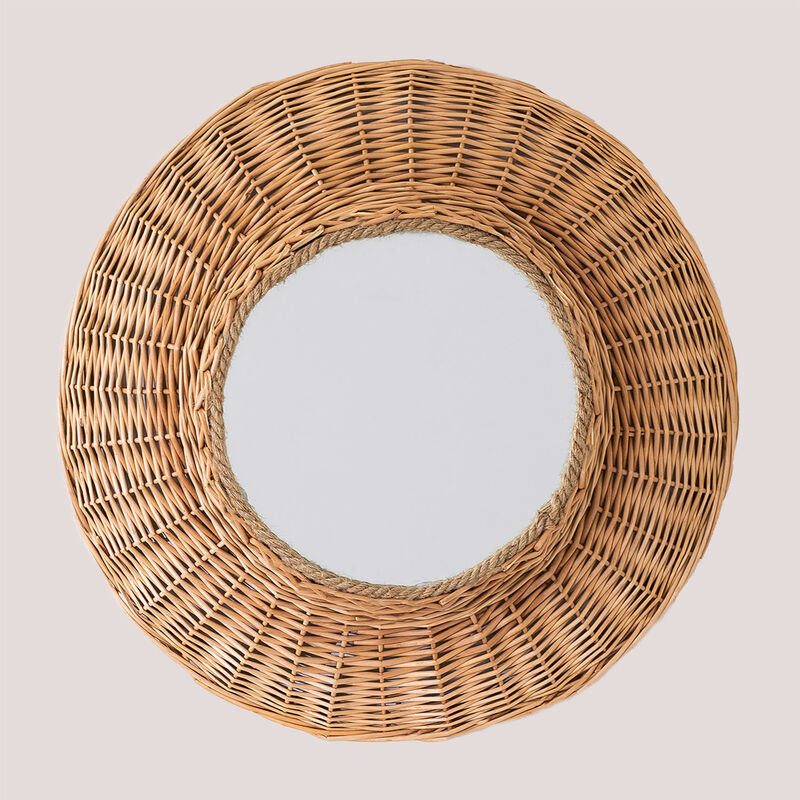 

Espejo de Pared Redondo en Madera (Ø59 cm) Evars SKLUM - Natural