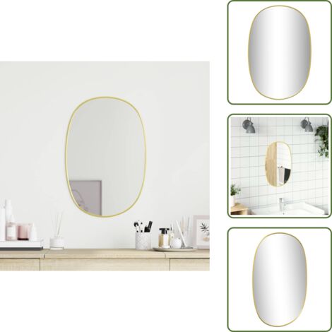 Espejo de pared - vidaXL Espejo de pared dorado 60x40 cm - Espejo de pared minimalista