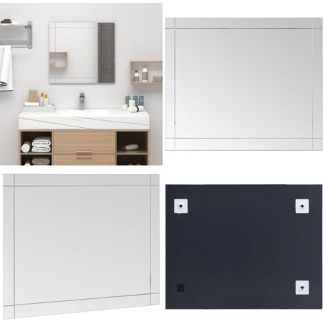 Espejo de pared vidrio 80x60 cm - Espejo cosmético - Espejo decorativo
