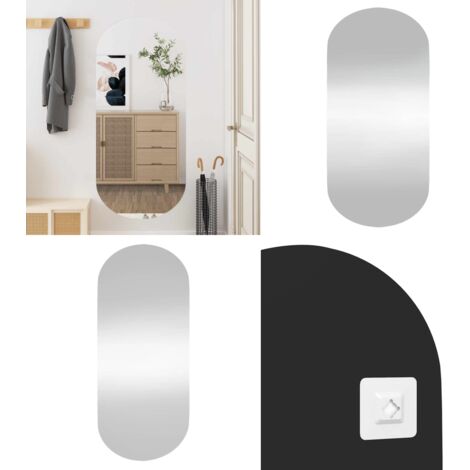 Espejo de pared vidrio ovalado 45x100 cm - Espejo ovalado - Espejo de baño