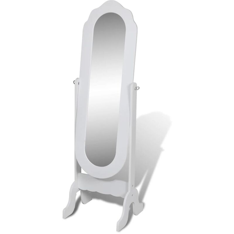 

vidaXL Espejo de pie ajustable blanco - Blanco